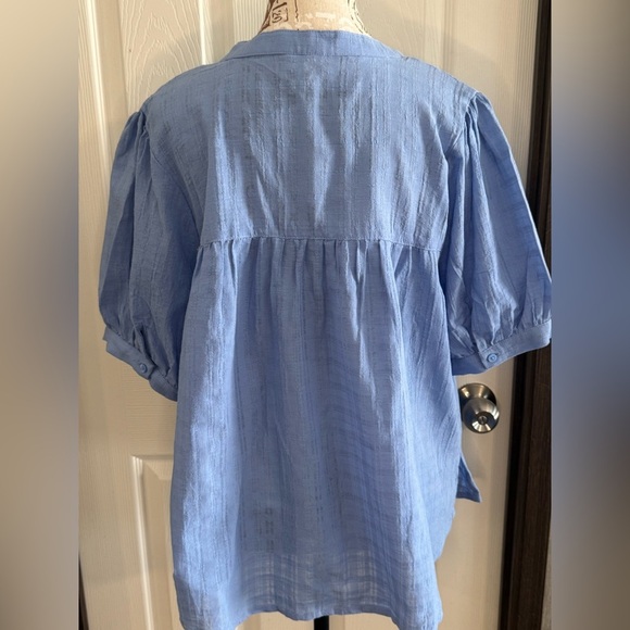 a.n.a Light Blue Button-Up Blouse - Picture 12 of 15